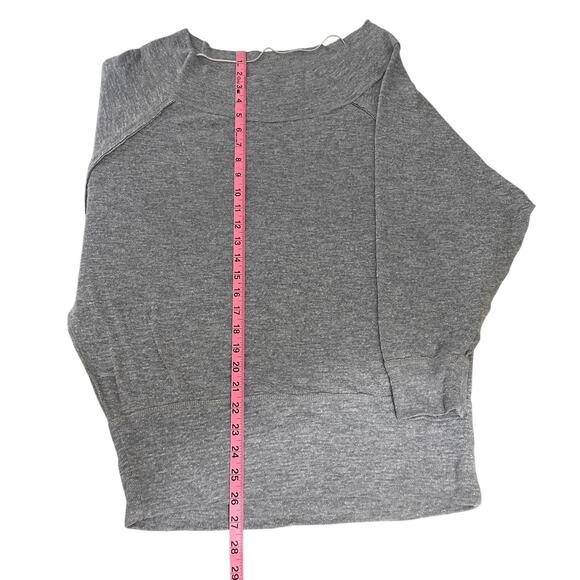 Free People Thermal Off Shoulder Henley Tunic Top Gray Women's Size Medium - Picture 10 of 12